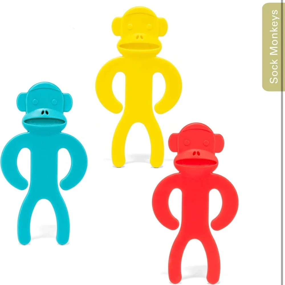 Kikkerland Sock Monkeys Set of 12 Sock Clips